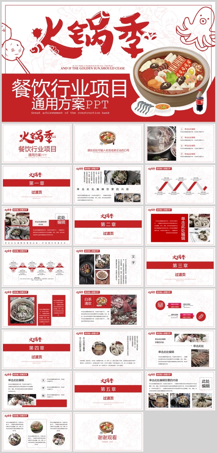 餐饮行业创业计划书PPT模板(适合火锅店类）