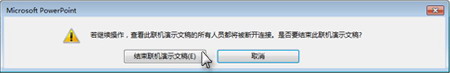 “结束联机演示文稿”对话框