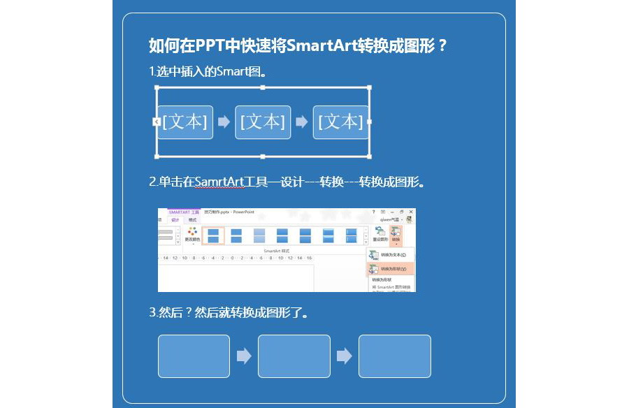 PPT制作技巧：如何将SmartArt图转换成图形？