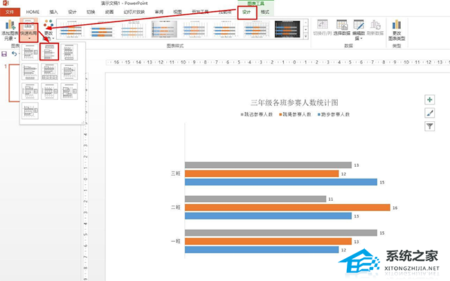 PPT如何绘制横向复式条形图？PPT画横向复式条形图的方法