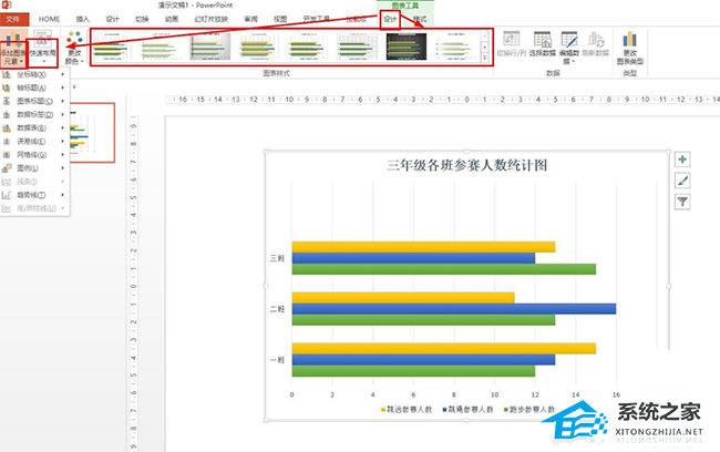 PPT如何绘制横向复式条形图？PPT画横向复式条形图的方法