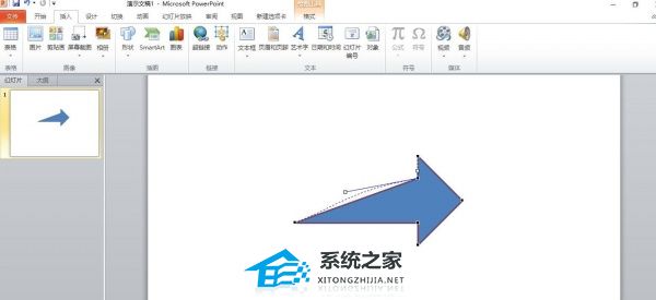PPT带尾巴的箭头怎么弄？PPT箭头尾部变弯曲的绘制方法